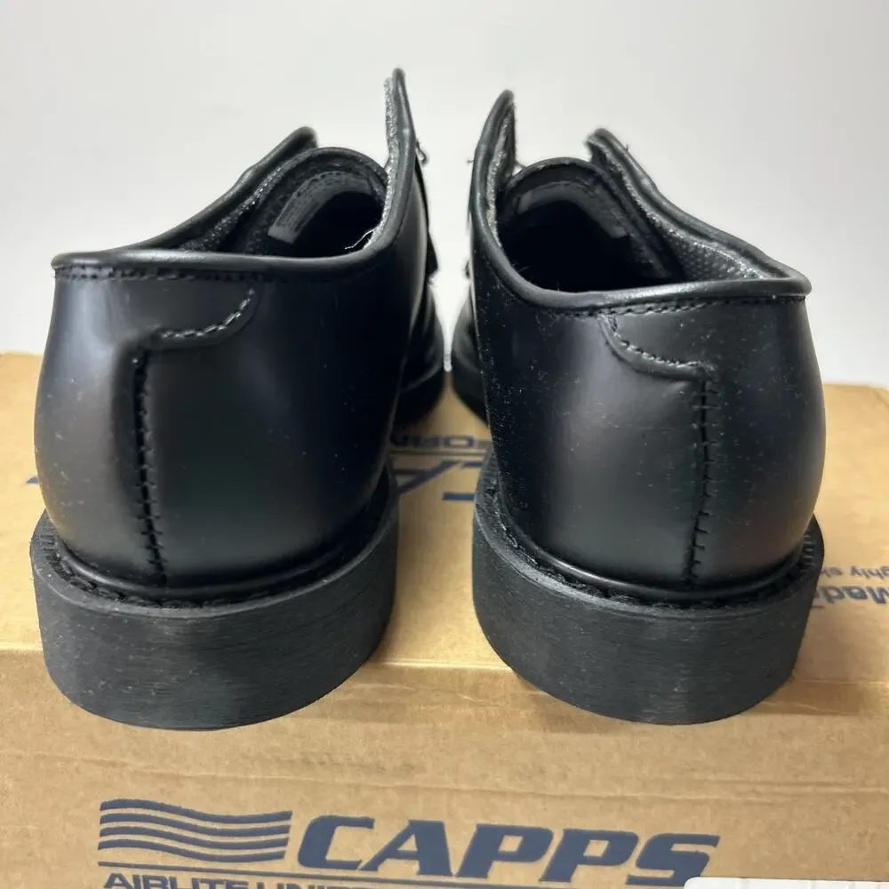 Black Leather, Capps Airlite Uniform Footwear- Size 7.5E DLA-TROOP SUPPORT